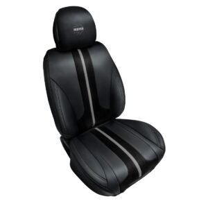 FUNDA CUBRE ASIENTOS MOMO NEGRO/GRIS CON ESPALDA ANTIDESLIZANTE (INDIVIDUAL  P/AUTO/SUV/PICK UP/ETC)