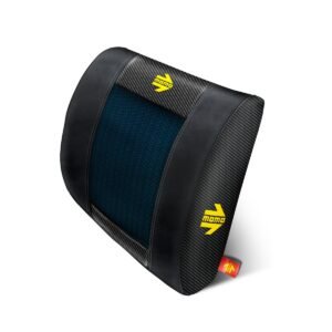 RESPALDO ANATOMICO SOPORTE LUMBAR/CINTURA  MOMO NEGRO FIBRA DE CARBONO CON GEL REFRESCANTE