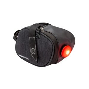 BOLSO ALFORJA ESTUCHE TRASERO MOMO P/ASIENTO DE BICICLETA CON LUZ LED IMPERMEABLE