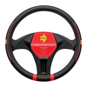 CUBRE VOLANTE MOMO DEPORTIVO NEGRO/ROJO Ø38CM