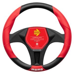 CUBRE VOLANTE MOMO ROJO/NEGRO Ø38CM