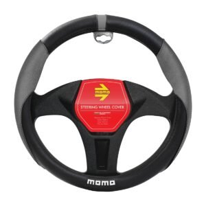 CUBRE VOLANTE  MOMO ALCANTARA NEGRO/GRIS Ø38CM