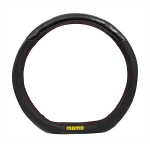 CUBRE VOLANTE MOMO REVERSIBLE FORMA D/REDONDO NEGRO/ROJO Ø38CM