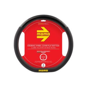 CUBRE VOLANTE MOMO FORMA D NEGRO/ROJO Ø38CM