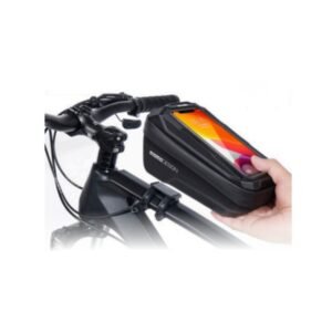 BOLSO ALFORJA ESTUCHE P/CUADRO DE BICLETA MOMO C/ PORTA CELULAR SEMIRRIGIDO